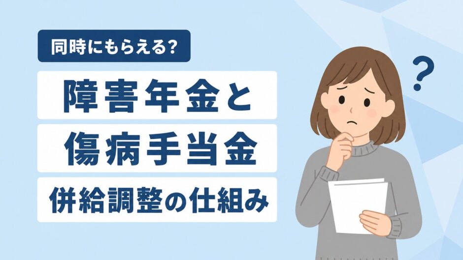 障害年金と傷病手当金は同時にもらえる？併給調整と金額の仕組み