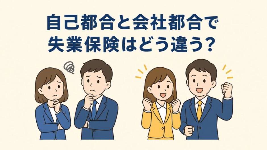 自己都合と会社都合で失業保険はどう違う？受給額・給付制限を比較