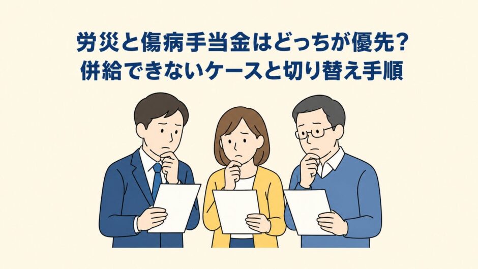 労災と傷病手当金はどっちが優先？併給できないケースと切り替え手順